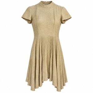 Vtg Womens Dress Sz S Fairy Metallic Party Sparkle Short Pleated Sparkle Boho